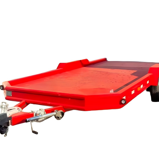 3 Ton Dual Axle Long Deck Flatbed Trailer karo Ramp