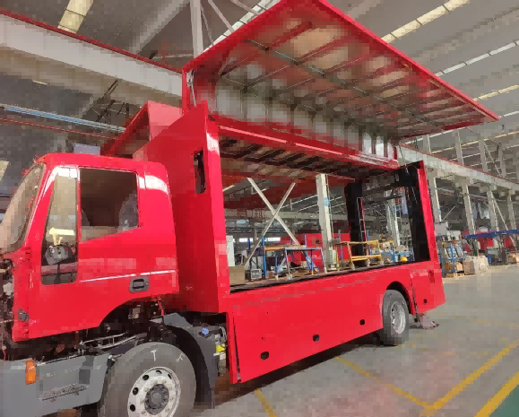 Siji-Tombol Expandable Wing-Span Garing Truck Body